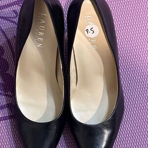 Ralph Lauren Black Leather Ballet Flats